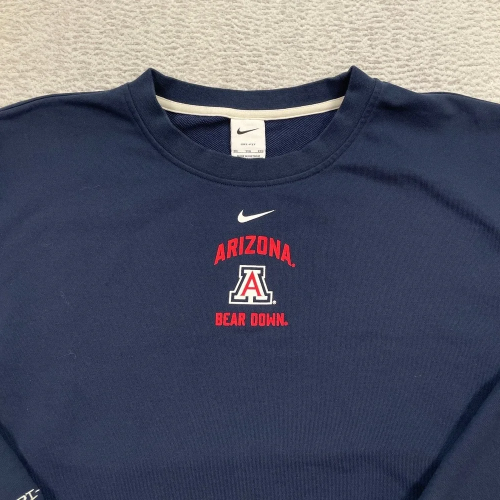 Nike Arizona Wildcats Sweater Men's Size 2XL Navy Blue Dri Fit Standard Issue